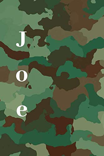 Joe: Personalised Camouflage Cover Notebook | 160 Ruled Pages | 6x9 Journal | Paperback Diary | Glossy Finish Essays & Short Stories