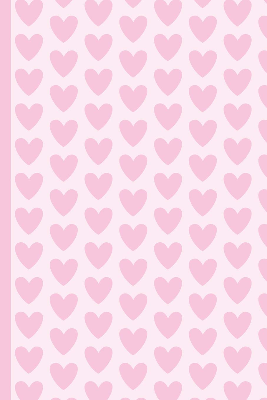 Pink Heart Pattern, Valentine’s Day Love : Wide Ruled Notebook Memories