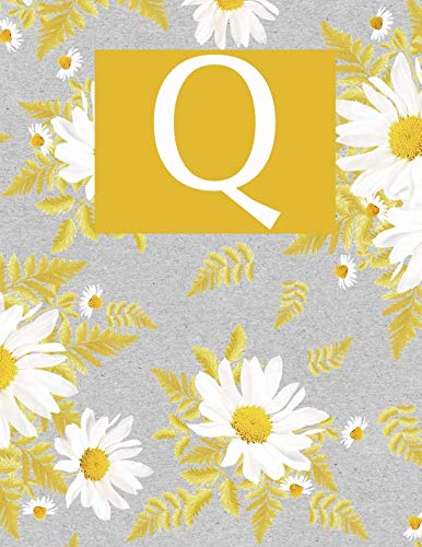 Q: Monogram Initial Q Notebook for Women and Girls- Daisy-120 Pages 8.5 x 11 Non-fiction