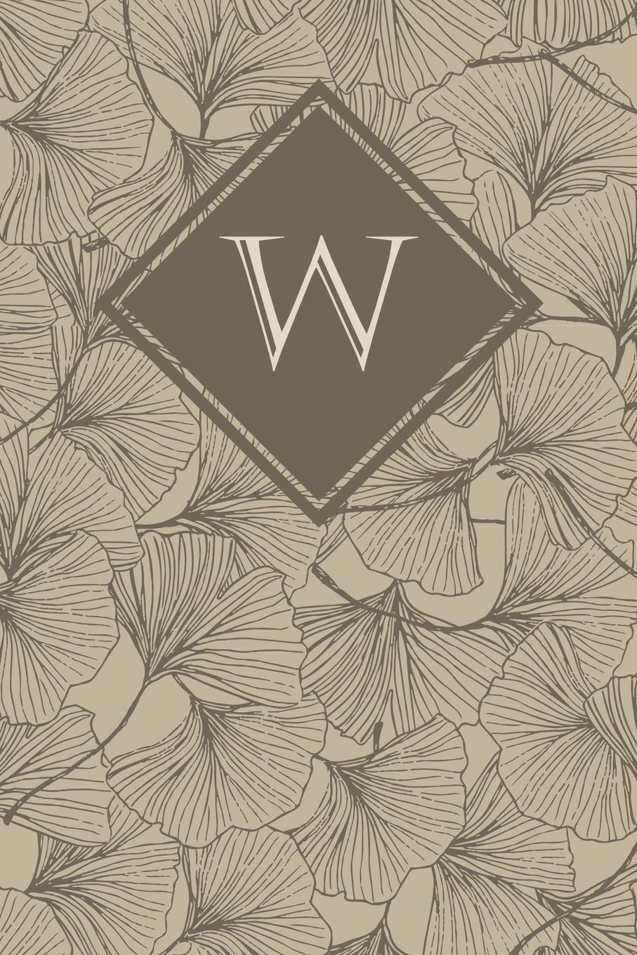W: Monogrammed blank lined journal: Beautiful and classic: Dusty neutral floral pattern design Hobbies & Crafts