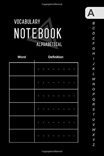 Vocabulary Notebook Alphabetical: 4x6 Mini Notebook 2 Columns with A-Z Tabs Printed | Small Word Journal | Smart Design Black Film, Art & Culture