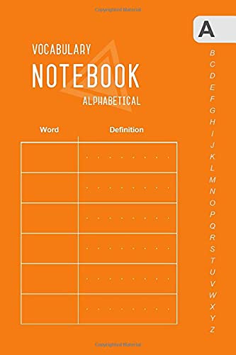 Vocabulary Notebook Alphabetical: 4x6 Mini Notebook 2 Columns with A-Z Tabs Printed | Small Word Journal | Smart Design Orange Film, Art & Culture