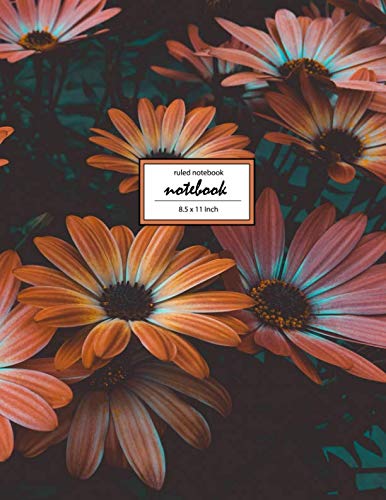 Notebook: Flowers and me 45 - Ruled Notebook - (8.5 x 11 inches) Large - 110 Pages Essays & Short Stories