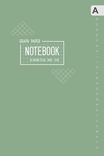 Graph Paper Notebook Alphabetical Tabs 6x9: Medium Journal Organizer with A-Z Index Sections | 1/5 Inch Squares - 5x5 Quad Ruled | Smart Design Dusty Green Film, Art & Culture