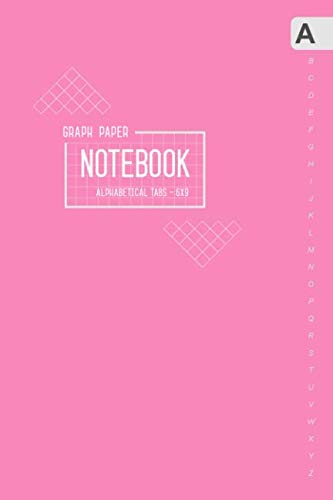 Graph Paper Notebook Alphabetical Tabs 6x9: Medium Journal Organizer with A-Z Index Sections | 1/5 Inch Squares - 5x5 Quad Ruled | Smart Design Pink Film, Art & Culture