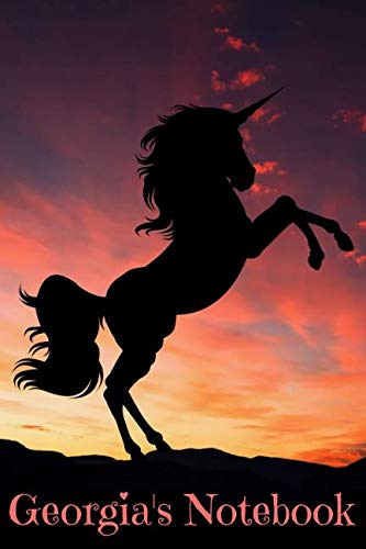 Georgia's Notebook: Personalised Unicorn Cover Notebook | 160 Ruled Pages | 6x9 Journal | Paperback Diary | Glossy Finish Essays & Short Stories