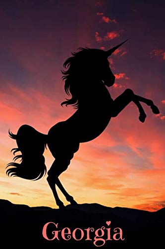 Georgia: Personalised Unicorn Cover Notebook | 160 Ruled Pages | 6x9 Journal | Paperback Diary | Glossy Finish Essays & Short Stories