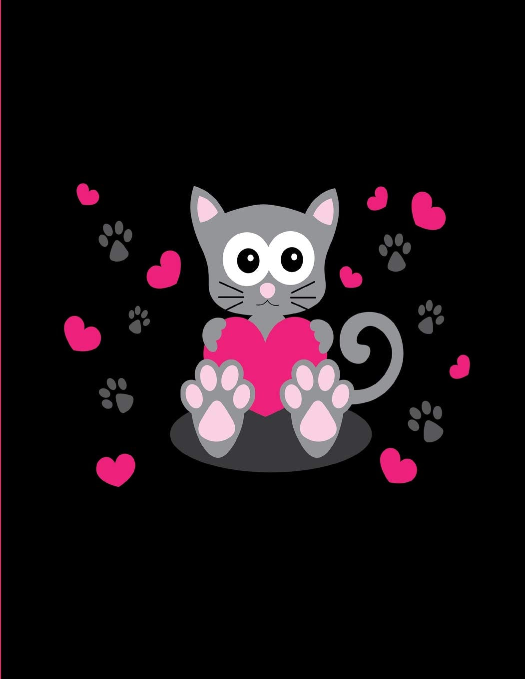 Cat Hearts Composition Book: 8.5 x 11 College Ruled Line Paper with 200 pages (100 sheets) Books