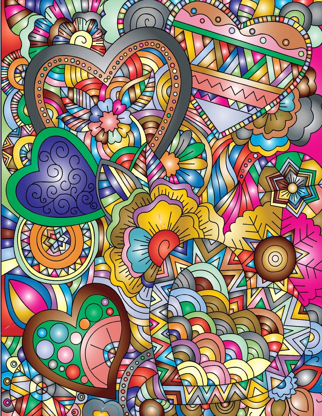 Floral Hearts Composition Book: 8.5 x 11 College Ruled Line Paper with 200 pages (100 sheets) Books