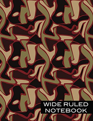 Wide Ruled Notebook: Green Camouflage Ruled Journal Composition Book, Creative Writing Abstract Camo Education & Training