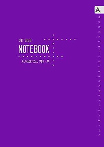 Dot Grid Notebook Alphabetical Tabs A4: Large Journal Organizer with A-Z Index Sections | 5mm Dotted Pages | Smart Design Purple Film, Art & Culture