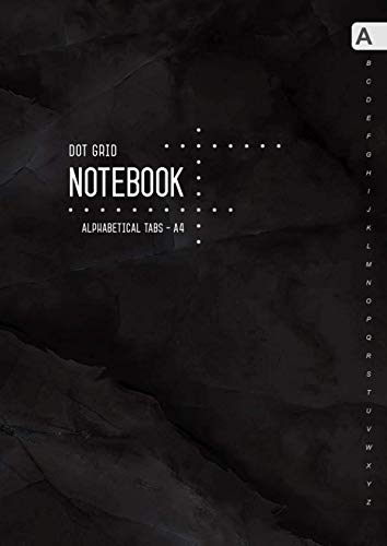 Dot Grid Notebook Alphabetical Tabs A4: Large Journal Organizer with A-Z Index Sections | 5mm Dotted Pages | Marble Black Design Film, Art & Culture