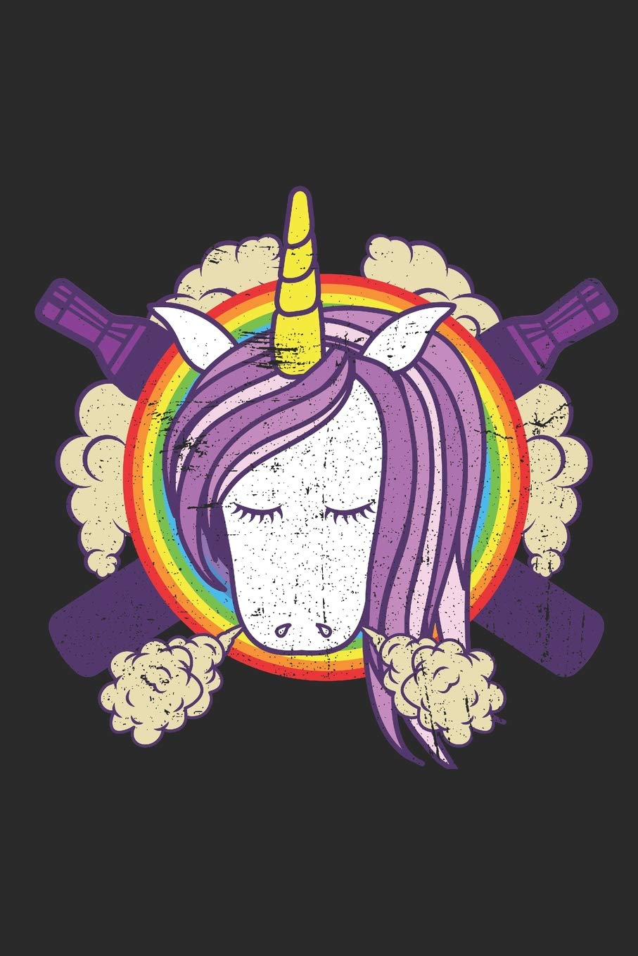 Vaping Unicorn Head: Blank Lined Notebook for Vaper and Steamer Books