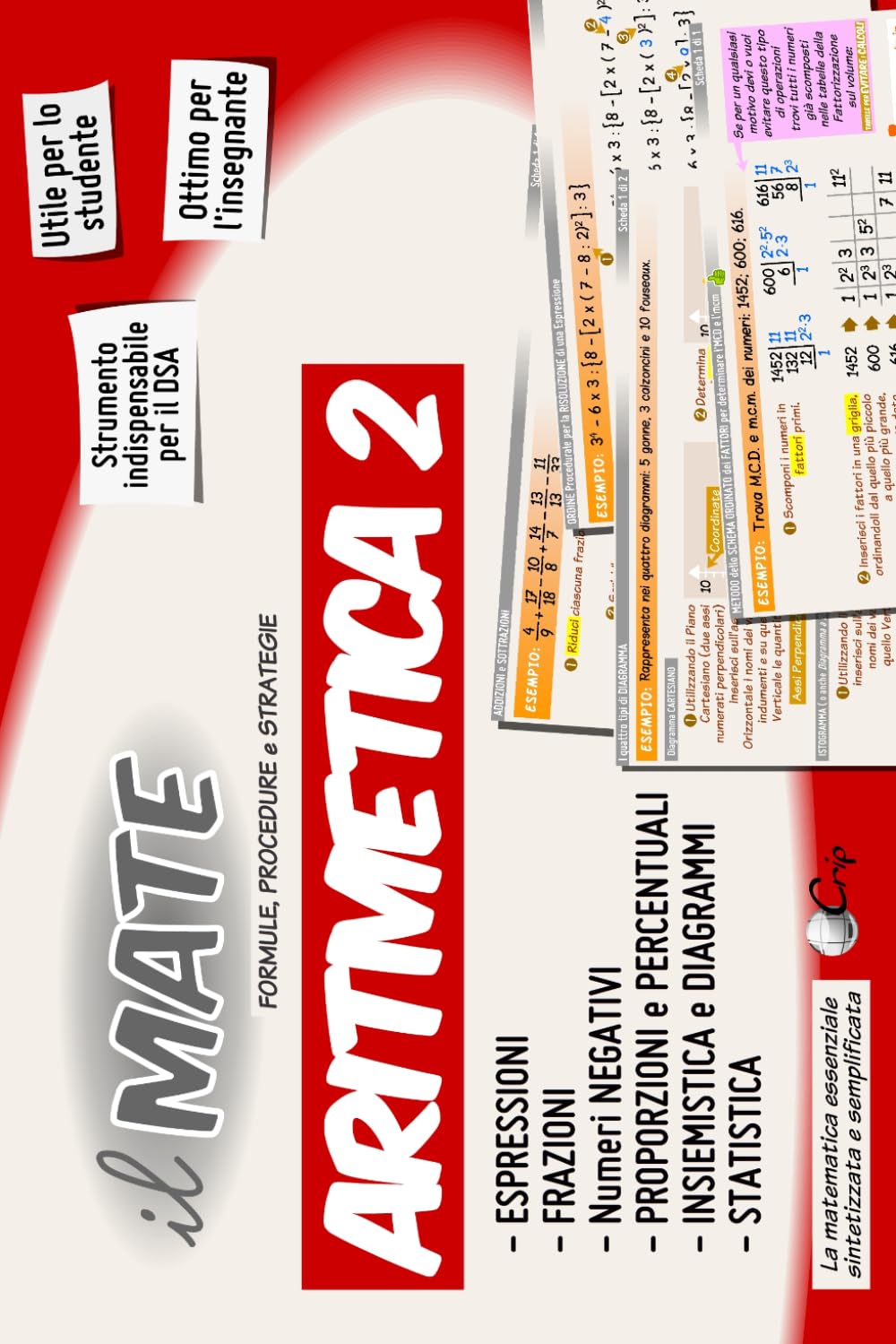 il MATE 12 - ARITMETICA 2: PROCEDURARIO di MATEMATICA - Formule e strategie per: Espressioni, Frazioni, Proporzioni, Percentuali, Insiemistica, Statistica, Probabilità, Negativi e altro. Education