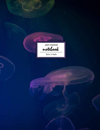 Notebook: Sea Jelly Fish - Unlined/Unruled/Plain Notebook - (8.5 x 11 inches) Large - 110 Pages Essays & Short Stories