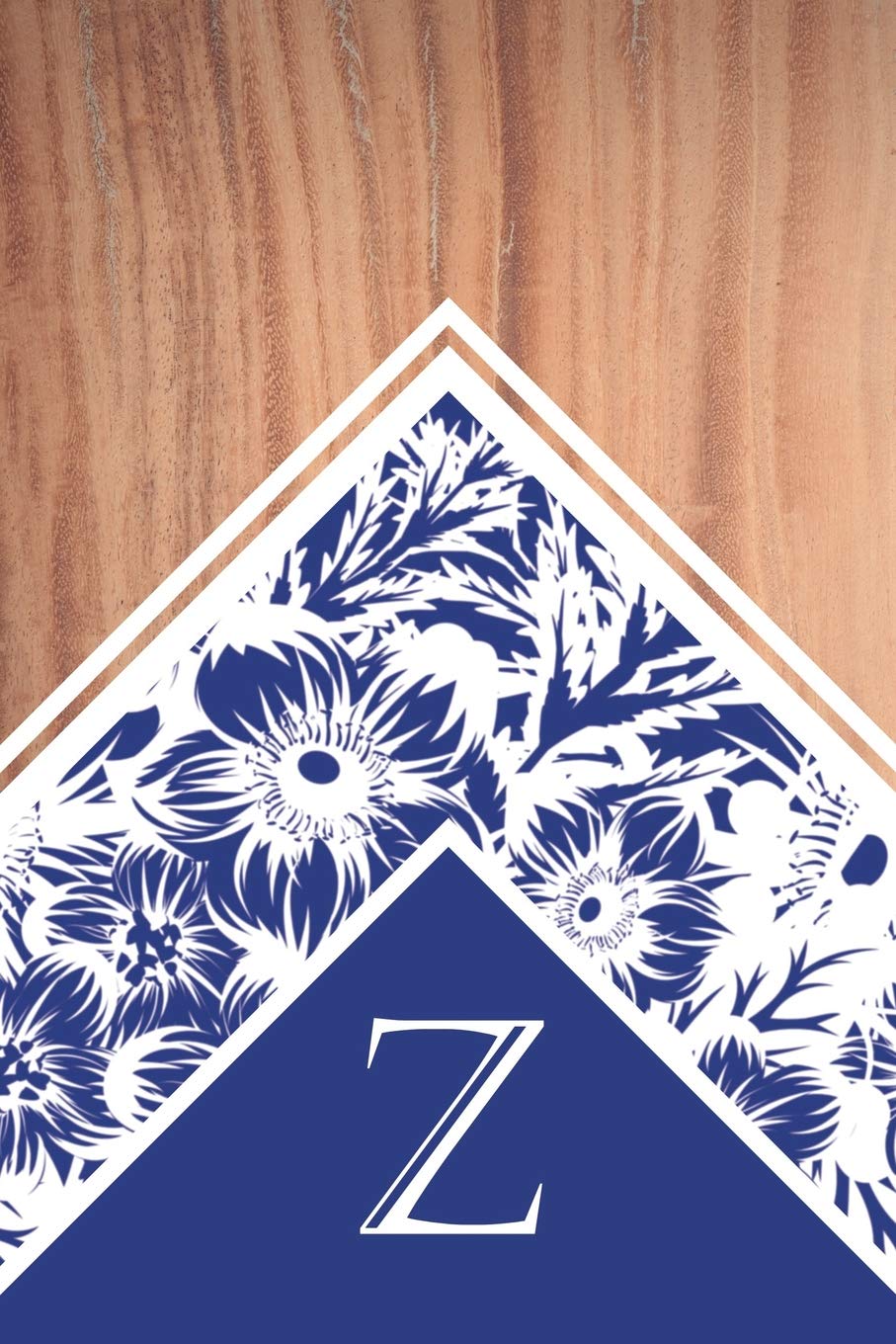 Z: Elegant monogrammed blank dotted journal: Beautiful and classic bulleted dot grid notebook: Distinctive wood, navy and white floral design Hobbies & Crafts