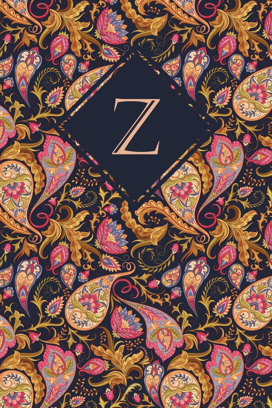 Z: Elegant monogrammed blank dotted journal: Beautiful and classic bulleted dot grid notebook: Vibrant ornate orange and pink Paisley pattern design Hobbies & Crafts