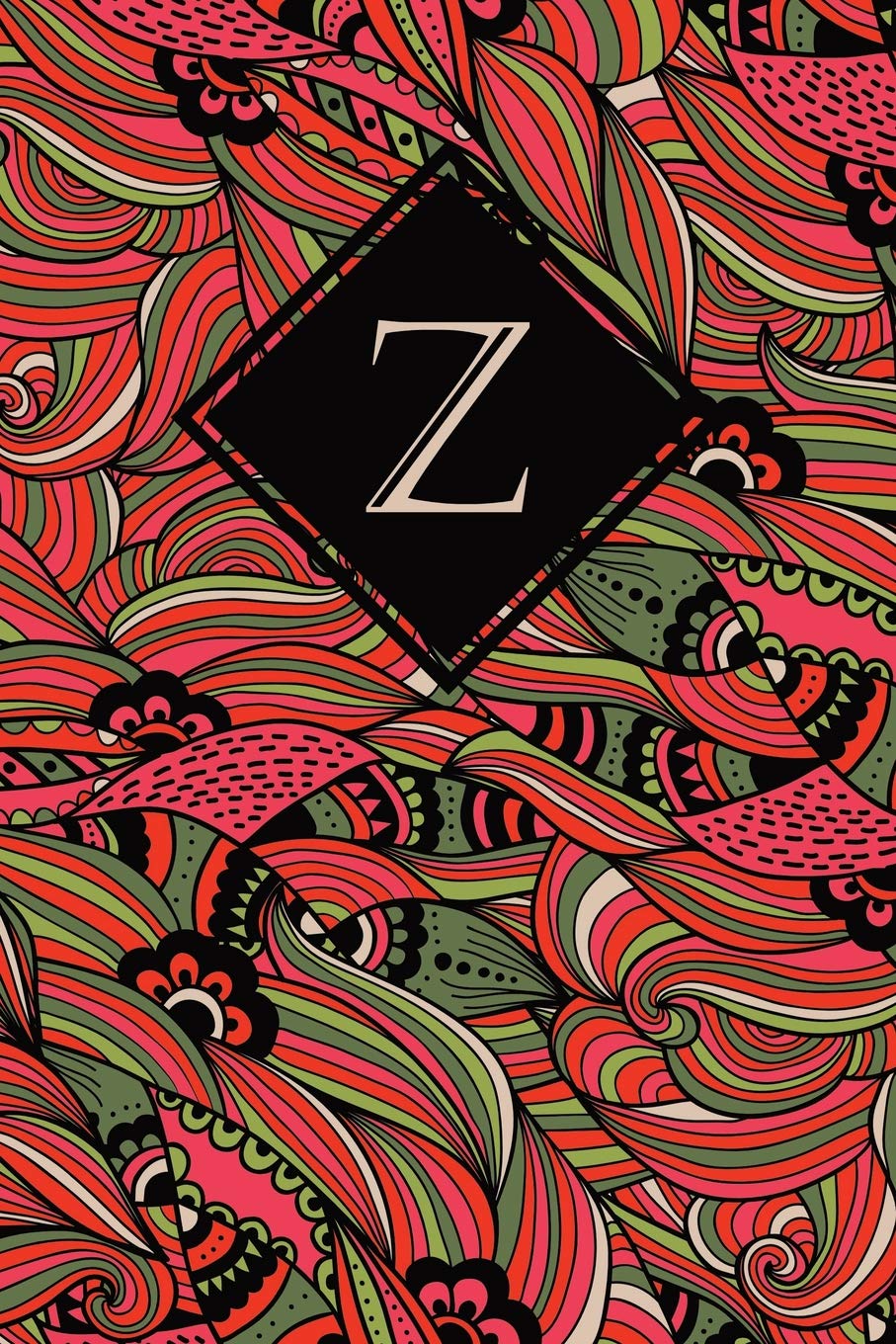 Z: Elegant monogrammed blank dotted journal: Beautiful and classic bulleted dot grid notebook: Vibrant hot pink and green pattern design Hobbies & Crafts