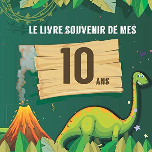 Le livre souvenir de mes 10 ans: Livre à personnaliser pour garçon - Joyeux anniversaire - Thème dinosaure book