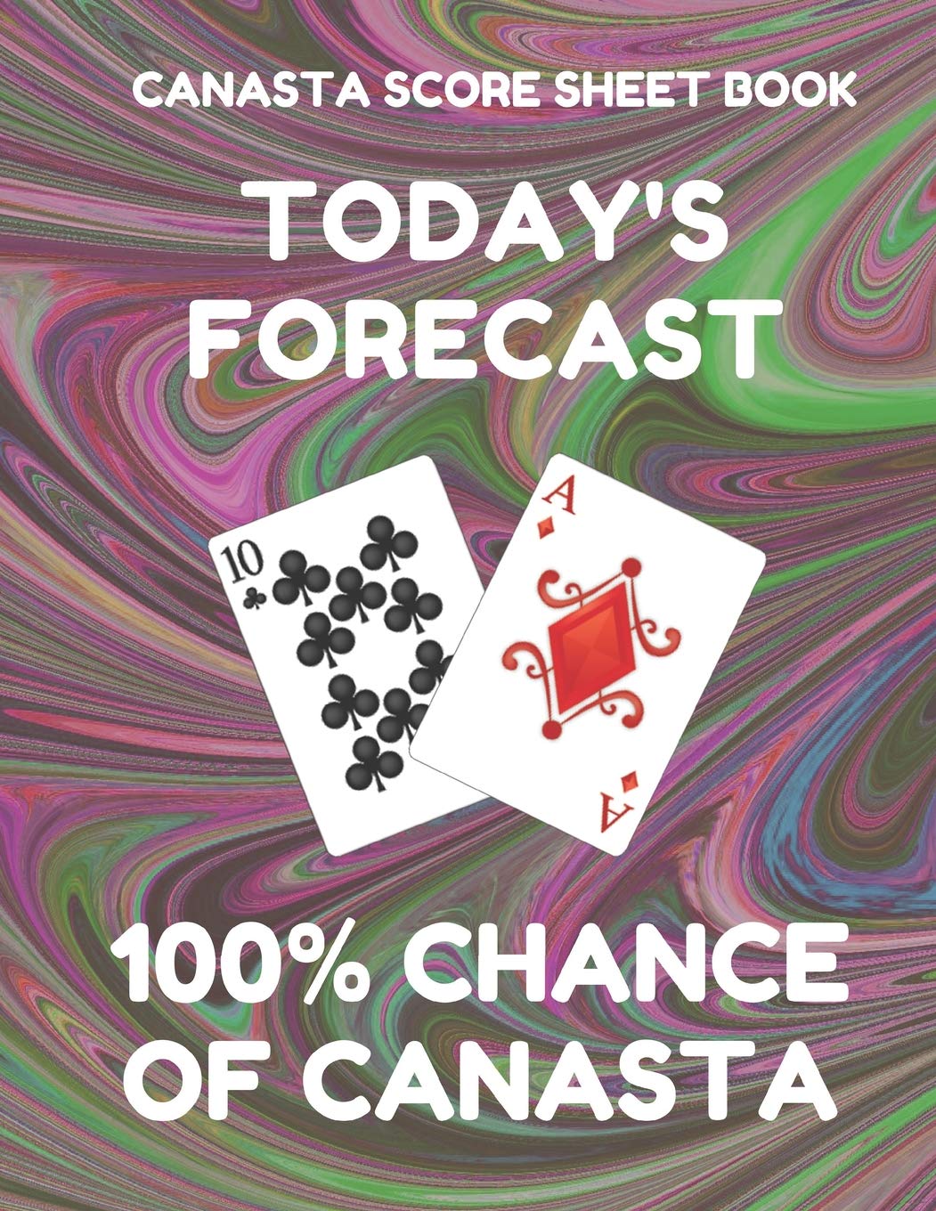 Canasta Score Sheet Book: Scorebook of 100 Score Sheet Pages For Canasta Games (Includes both American and Classic Rules), 8.5 By 11 Inches, Funny Forecast Dark Swirl Cover Leisure & Fun