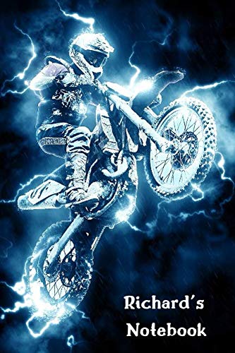 Richard's Notebook: Personalised Motocross Bike Cover Notebook | 160 Ruled Pages | 6x9 Journal | Paperback Diary | Glossy Finish Essays & Short Stories