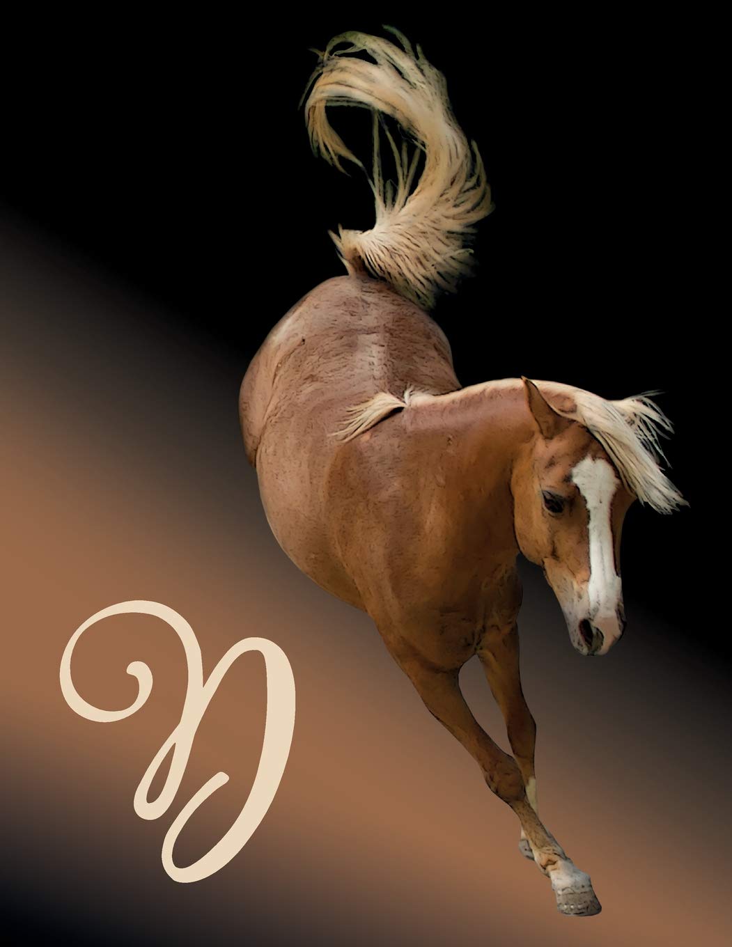 Horse Initial 'D' Monogram Notebook: Custom Blank Lined Journal Personalized for Names Starting with Initial Letter D (Jotter, Notepad, Composition Book) Pets