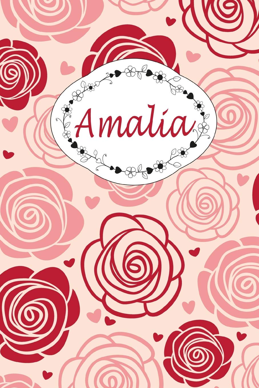 Amalia: Personalisiertes Notizbuch / 150 Seiten / Punktraster / ca DIN A5 / Rosen-Design Hobbies & Crafts