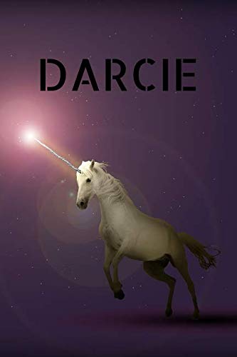 Darcie: Personalised Unicorn Cover Notebook | 160 Ruled Pages | 6x9 Journal | Paperback Diary | Glossy Finish Essays & Short Stories