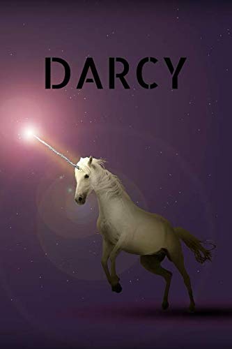 Darcy: Personalised Unicorn Cover Notebook | 160 Ruled Pages | 6x9 Journal | Paperback Diary | Glossy Finish Essays & Short Stories