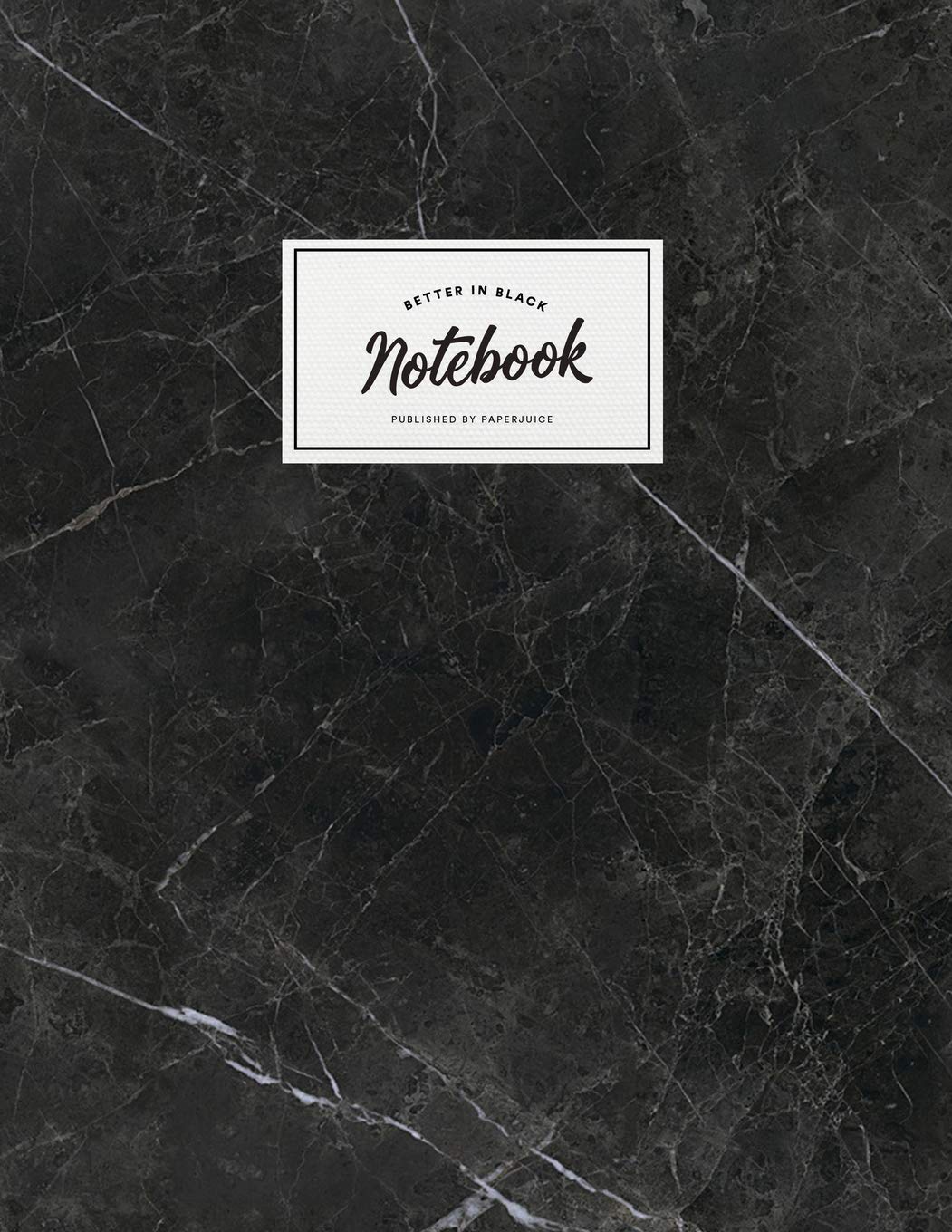 Notebook: Beautiful black marble white label | ★ School supplies ★ Personal diary ★ Office notes | 8.5 x 11 - big notebook | 150 pages book