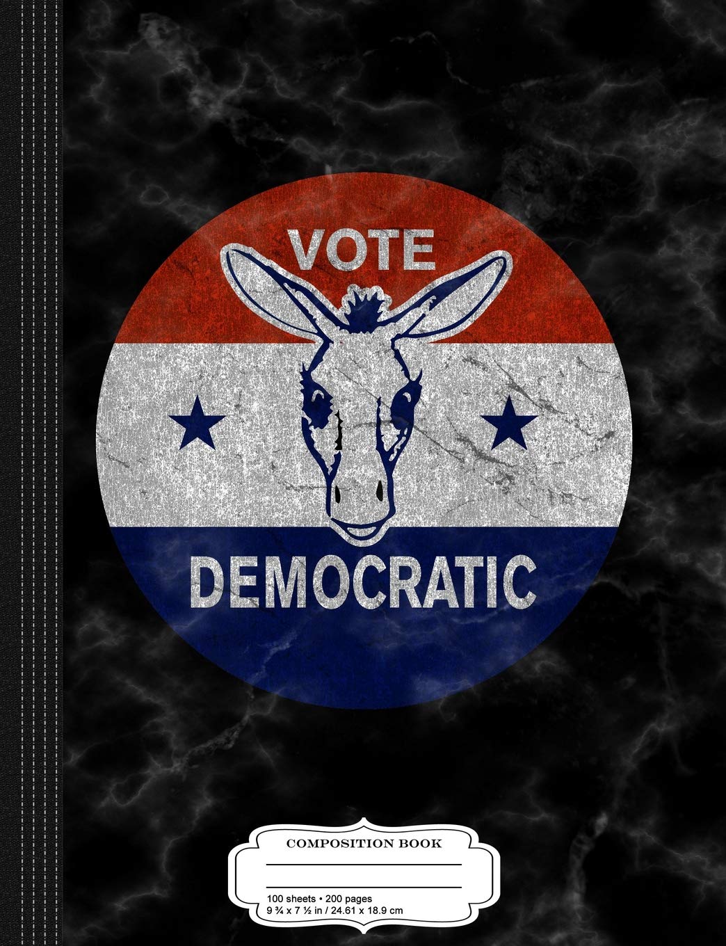 Vintage Vote Democratic Democrat Donkey DNC Composition Notebook: College Ruled 9¾ x 7½ 100 Sheets 200 Pages For Writing Business, Finance & Career