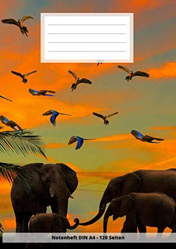 Notenheft DIN A4 - 120 Seiten: Soft Cover - Leeres Heft zum ausfüllen für eigene Noten im elefanten elephant design Essays & Short Stories