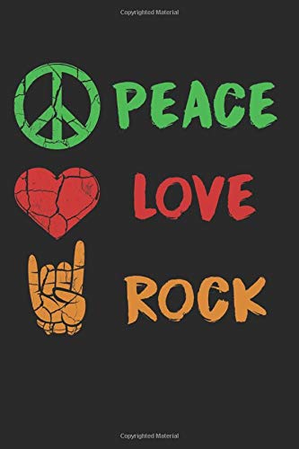 Peace Love Rock N Roll: Composition College Notebook and Diary to Write In / 140 Pages of Ruled Lined & Blank Paper / 6"x9" Essays & Short Stories