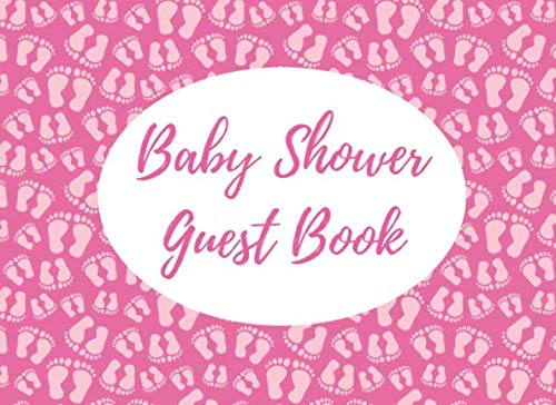 Baby Shower Guest Book: Little Pink Footprints pattern Parents & Children