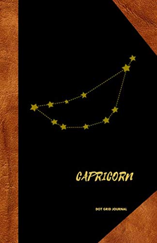 Capricorn Dot Grid Journal: Celestial Motifs Capricorn Constellation Dotted Notebook, 150 Pages Pocket Sized 5.1 x 7.8 Inches Film, Art & Culture