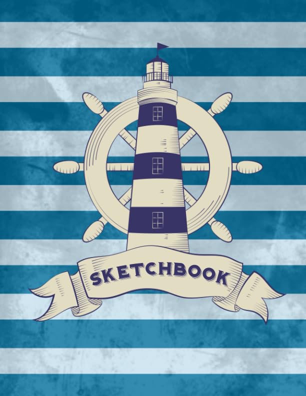 Sketchbook: Nautical. Blank White Paper (110 blank pages, 8.5''x11'' size) for Drawing, Graffiti, Manga or Sketching, Doodle Pad Gift for Boys Girls Teens Kids School Social Sciences