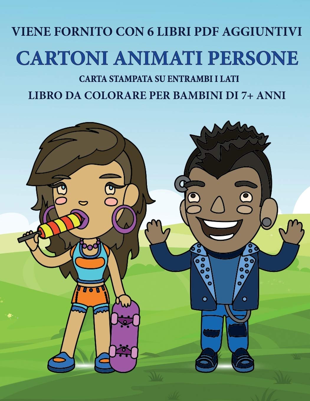 Libro da colorare per bambini  di 7+ anni (Cartoni Animati Persone) Study Guides