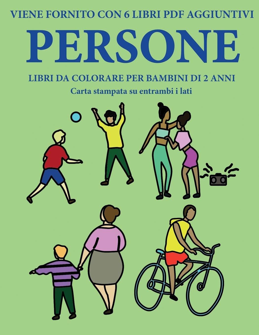 Libri da colorare per bambini di 2 anni (Persone): Questo libro contiene 40 pagine a colori con linee extra spesse per ridurre la frustrazione e aumen Study Guides