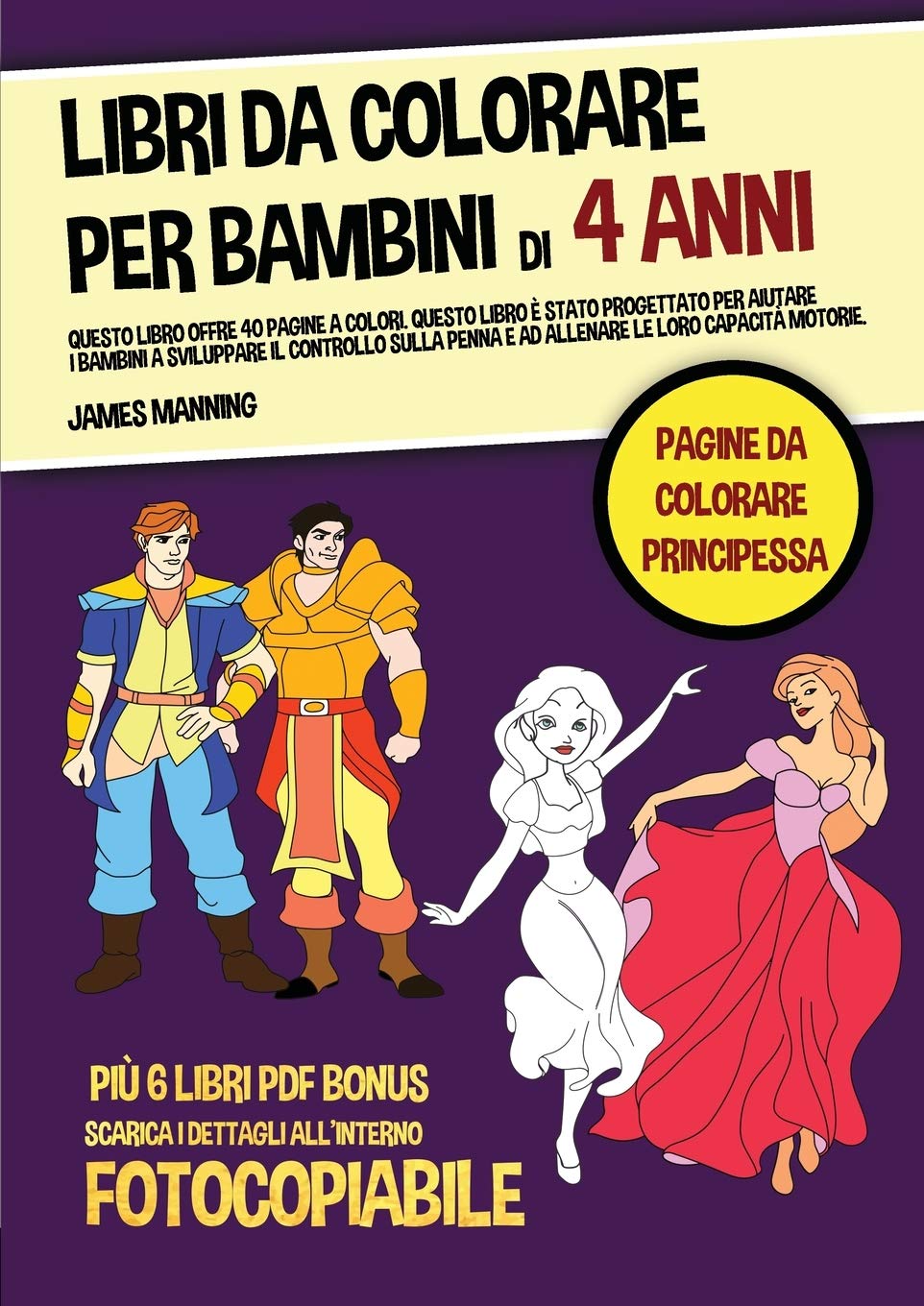 Pagine da colorare principessa (Pagine da colorare per bambini): Questo libro offre 40 pagine a colori. Questo libro è stato progettato per aiutare i Study Guides