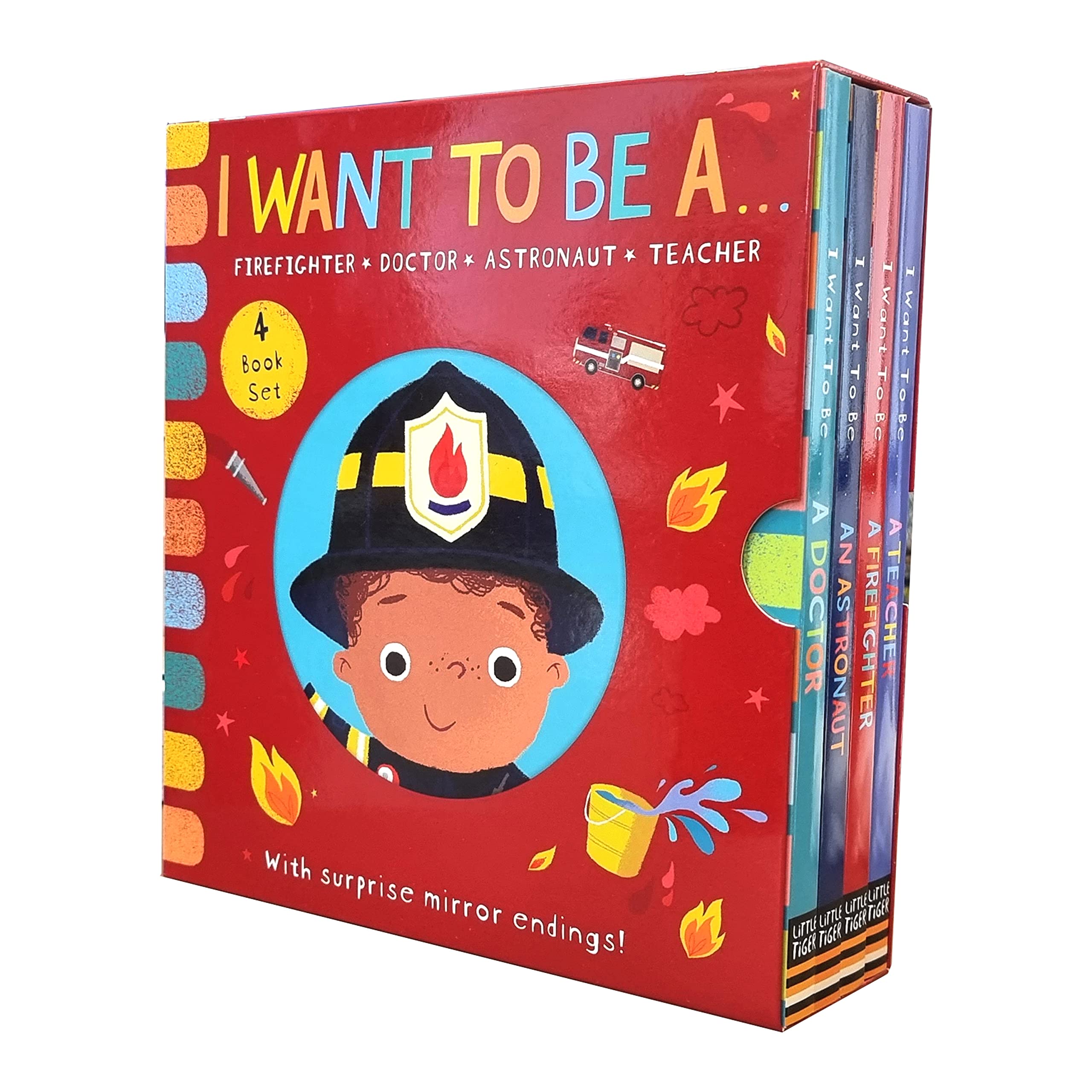 I WANT TO BE A...Early Career books for Curious Minds Series 4 Books With Surprise Mirror Ending! Childrens Collection Set - Children's books