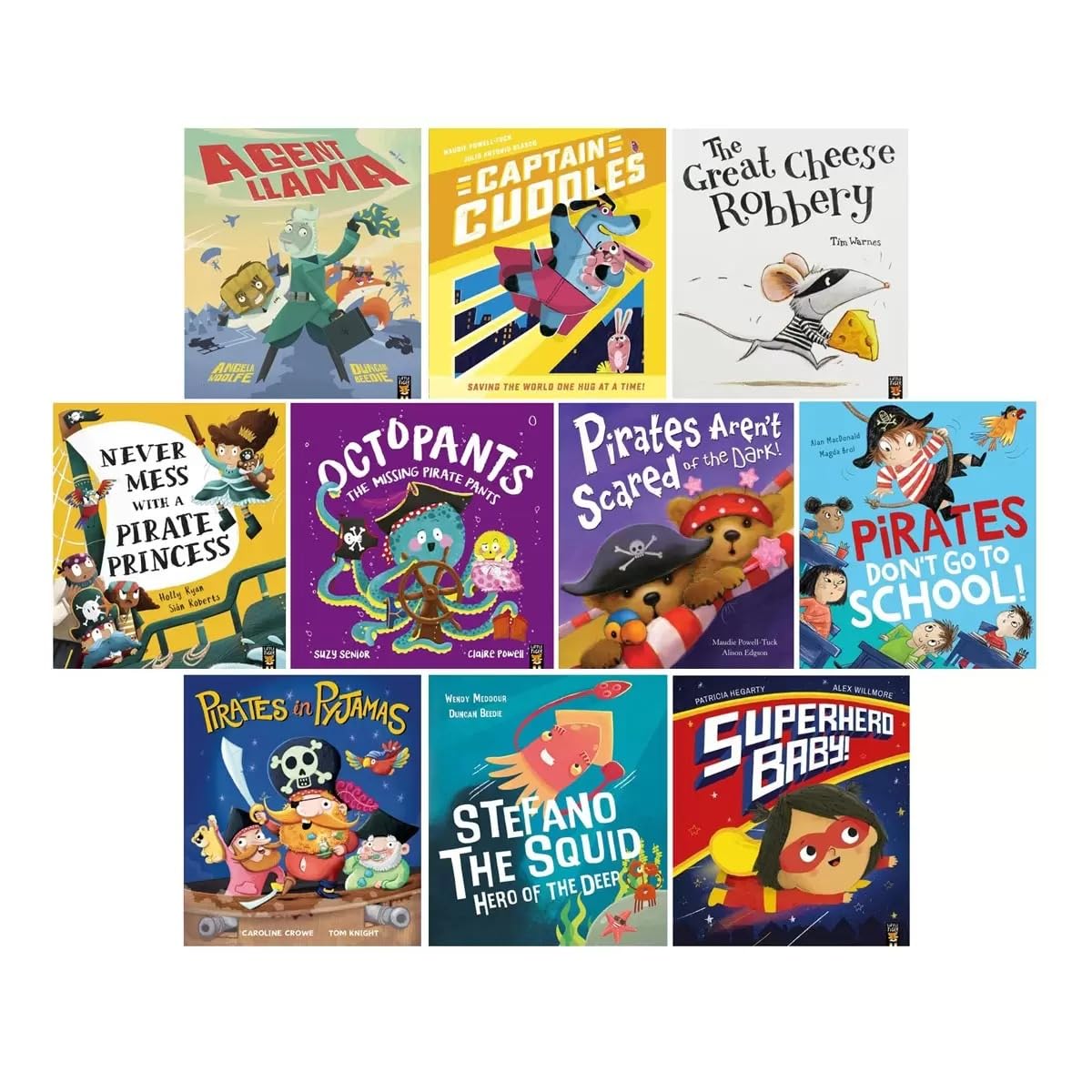 Pirates and Superheroes Series 10 Books Collection Set (Agent Llama, Captain Cuddles, The Great Cheese Robbery, Octopants, Pirates Don't Go to School, Pirates in Pyjamas, Superhero Baby! & MORE!) book