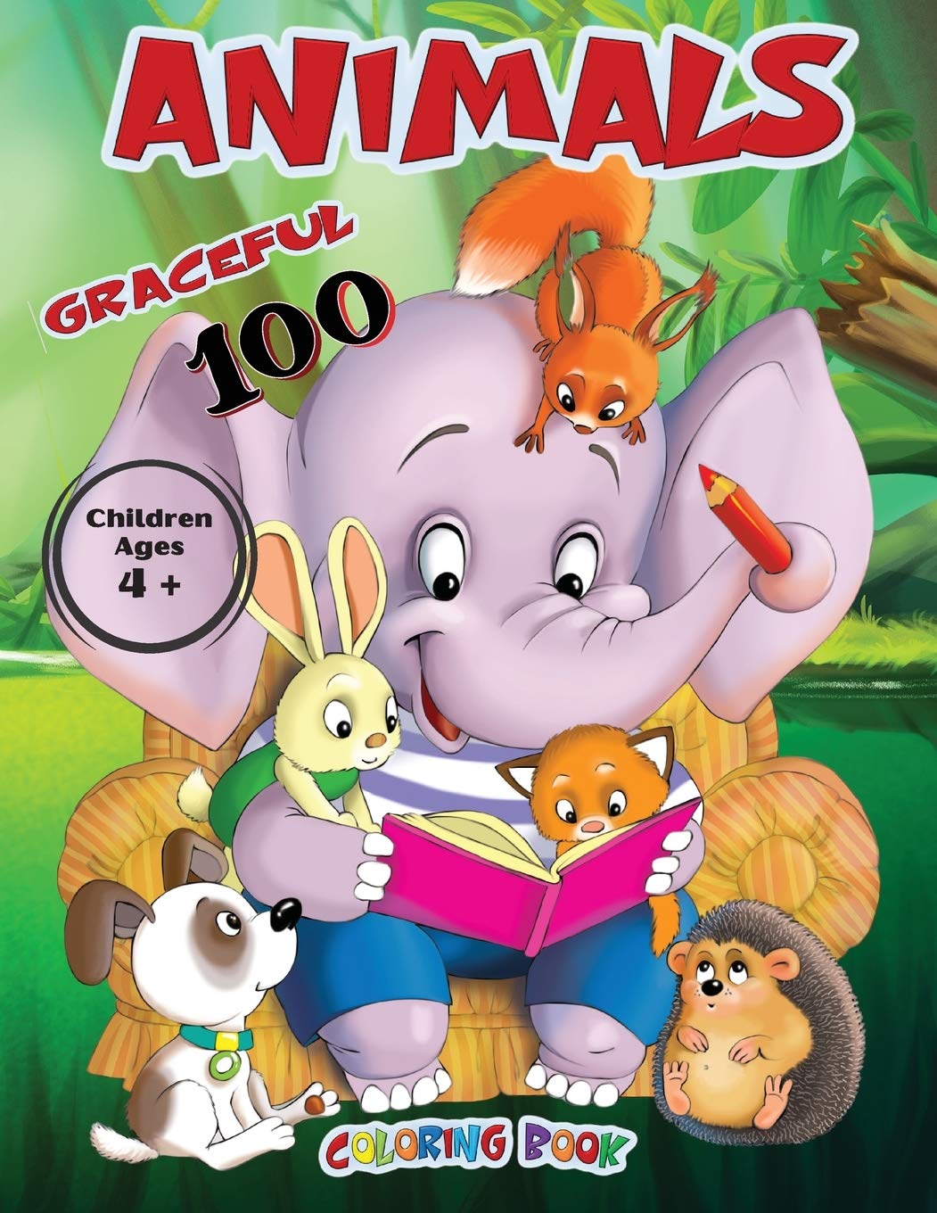 Graceful Animals 100 Coloring Book Children Ages 4+ Tiptoi & Games