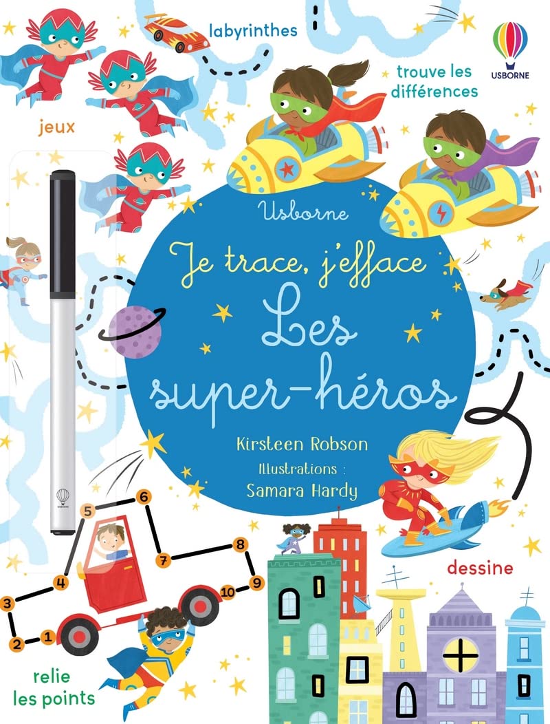 Les super-héros - Je trace, j'efface book