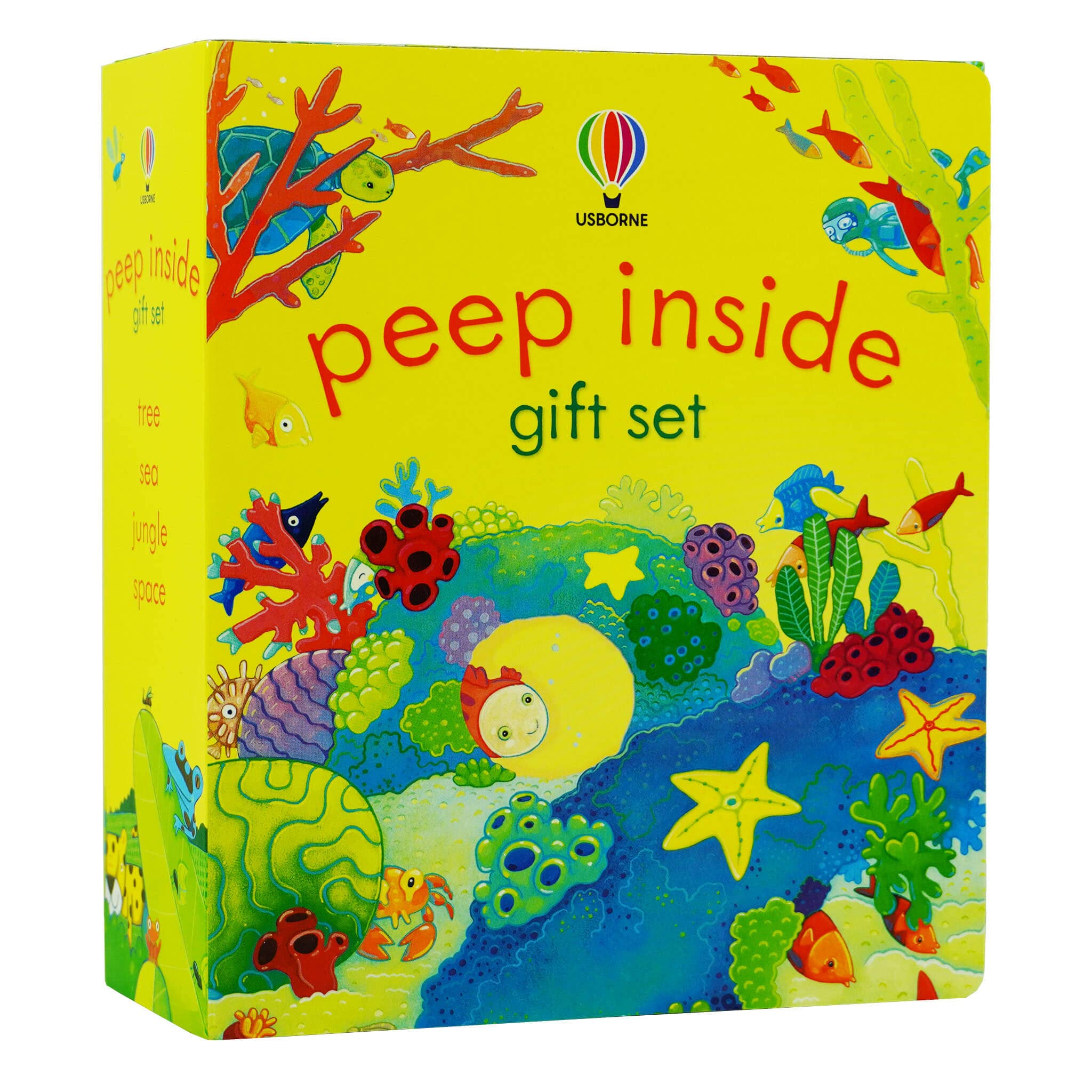 Usborne Peep Inside Gift Set 4 Books Collection Set (Peep Inside a Tree, Peep Inside The Sea, Peep Inside the Jungle & Peep Inside Space) Books