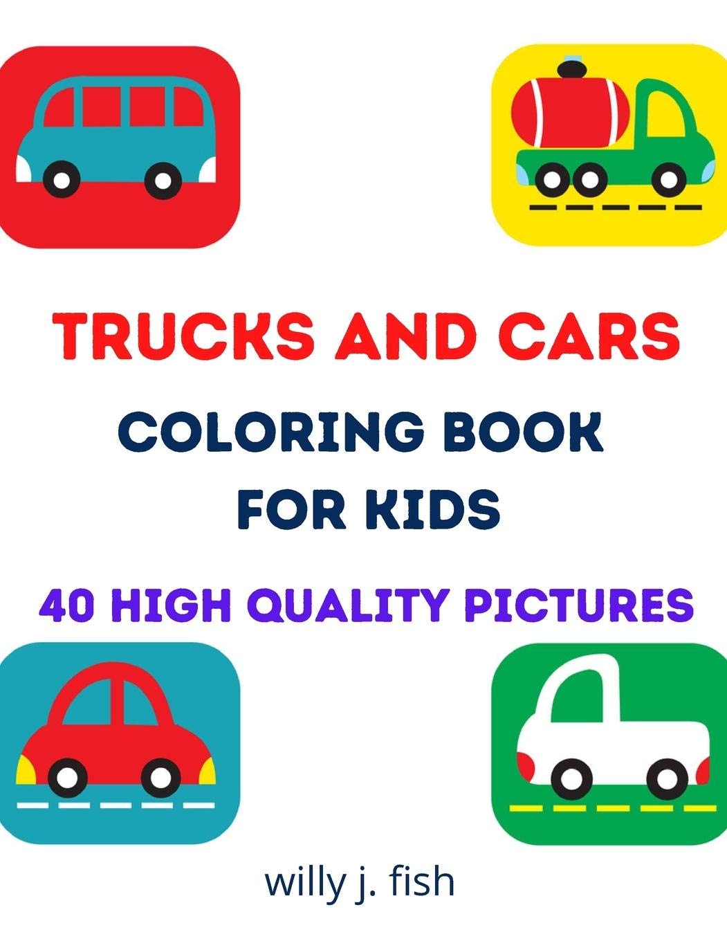 TRUCKS AND CARS COLORING BOOK FOR KIDS Hobbies & Crafts