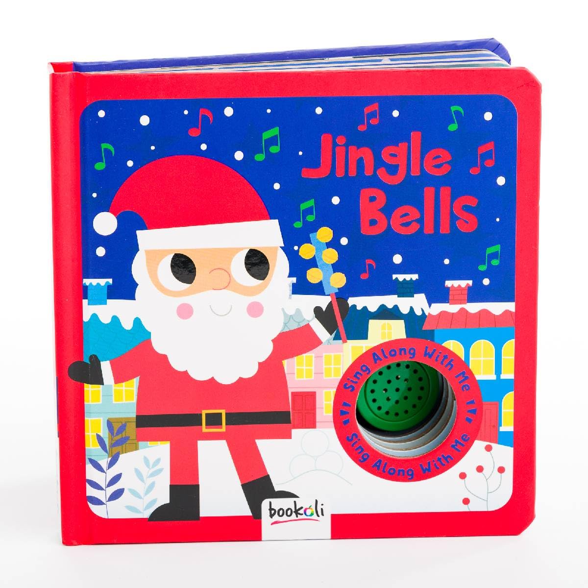 Bookoli - Jingle Bells Sing Along Neon Board Book - Kids Musical Book with Sound Button - Christmas Song Book for Toddlers - Gifts for Boys and Girls - Stocking Filler Ideas book
