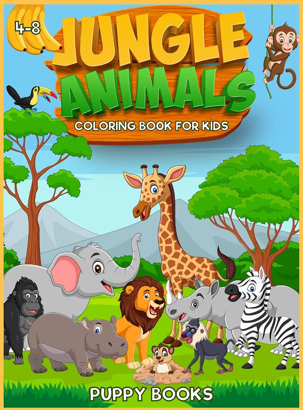 Jungle Animals Coloring book for kids 4-8 Novels & Short Stories