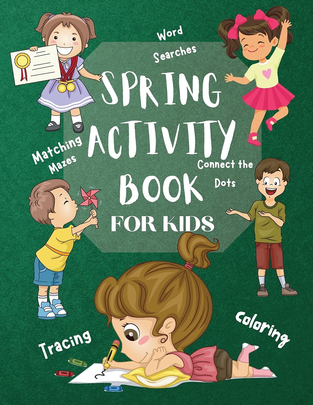 Spring Activity Book for Kids World Searches Matching Mazes Tracing Coloring Connect the Dots Tiptoi & Games