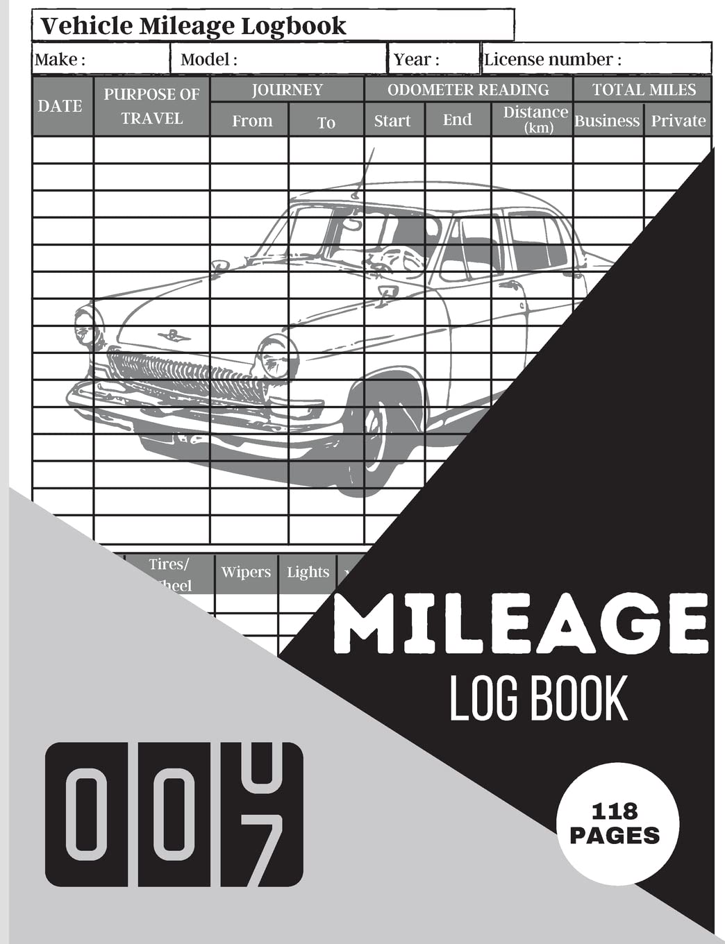 Mileage Log Book: Simple Car Tracker for Taxes & Vehicle Expense Mileage Tracking, Record and Travel Logbook Business, Finance & Career