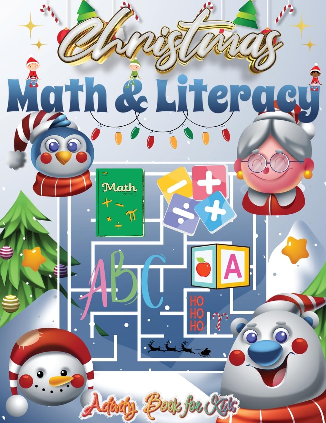 Christmas Math and Literacy Activity Book for Kids,Holiday Math and Reading Adventures Non-fiction